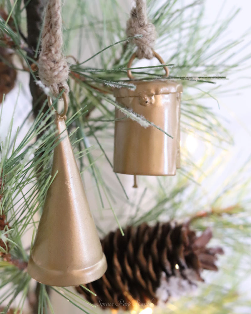 Handmade Mini Antique Bells Gold