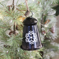 Black Metal Antiqued Snowflake Bell