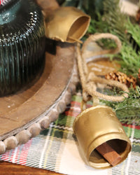 Antique Bells and Jute Rope Garland Gold
