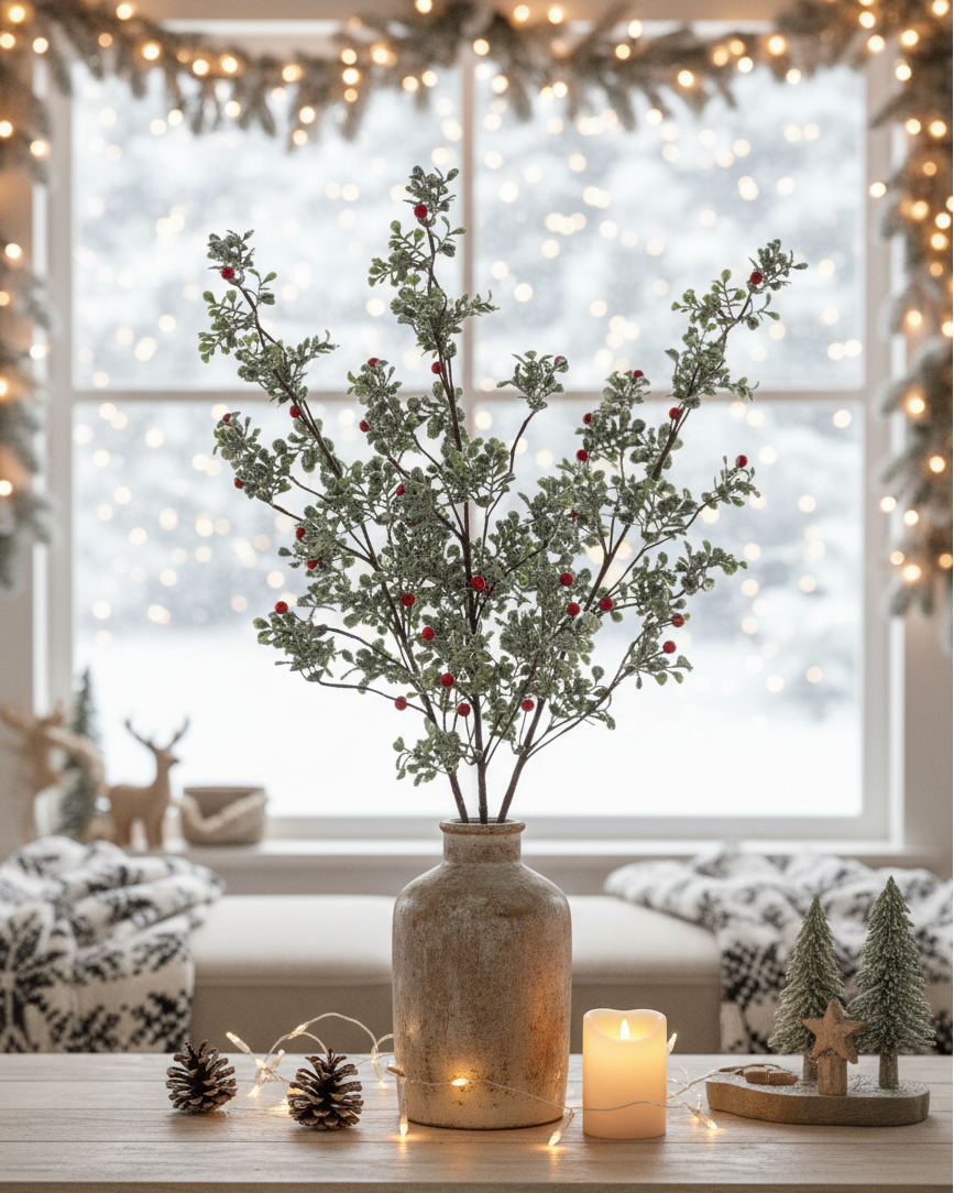 Glittered Mistletoe Greenery Collection