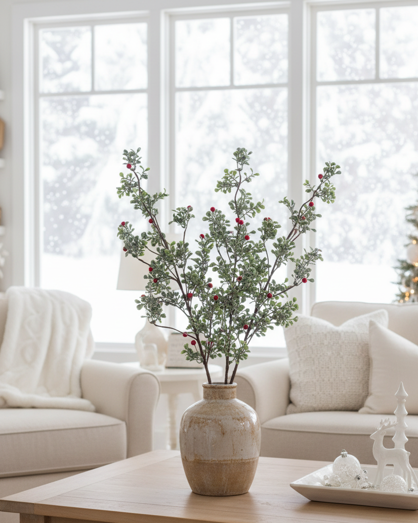 Glittered Mistletoe Greenery Collection