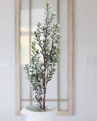 Glittered Snowy White Berry Leaf Greenery Collection