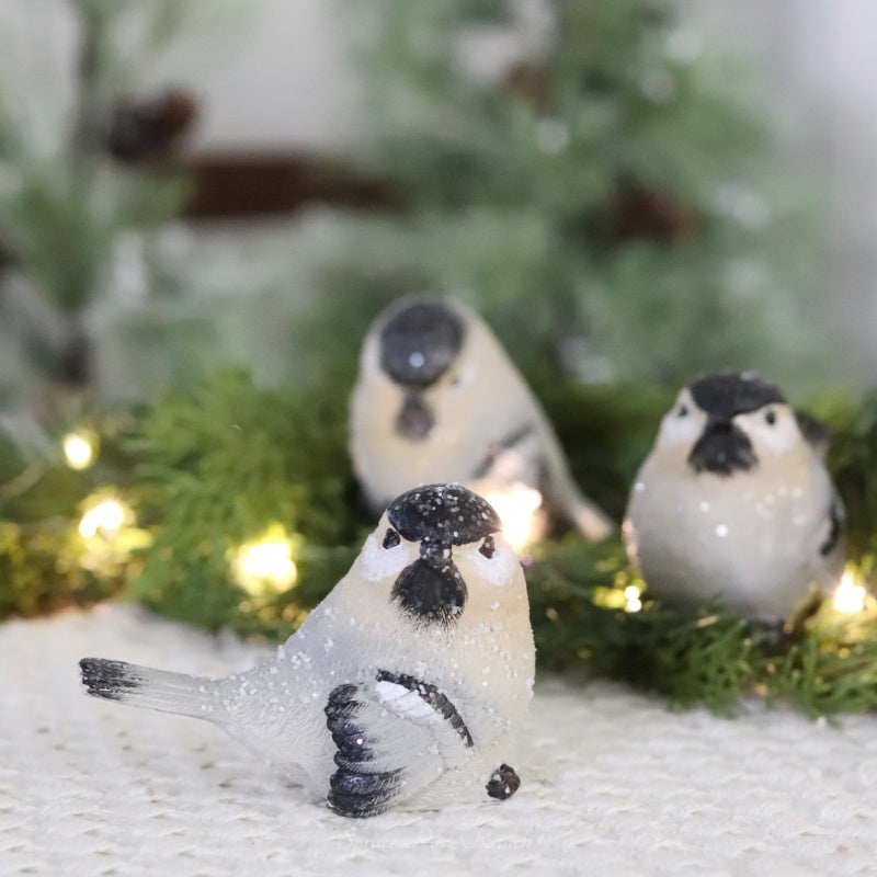 Holiday Chickadee Bird Figure