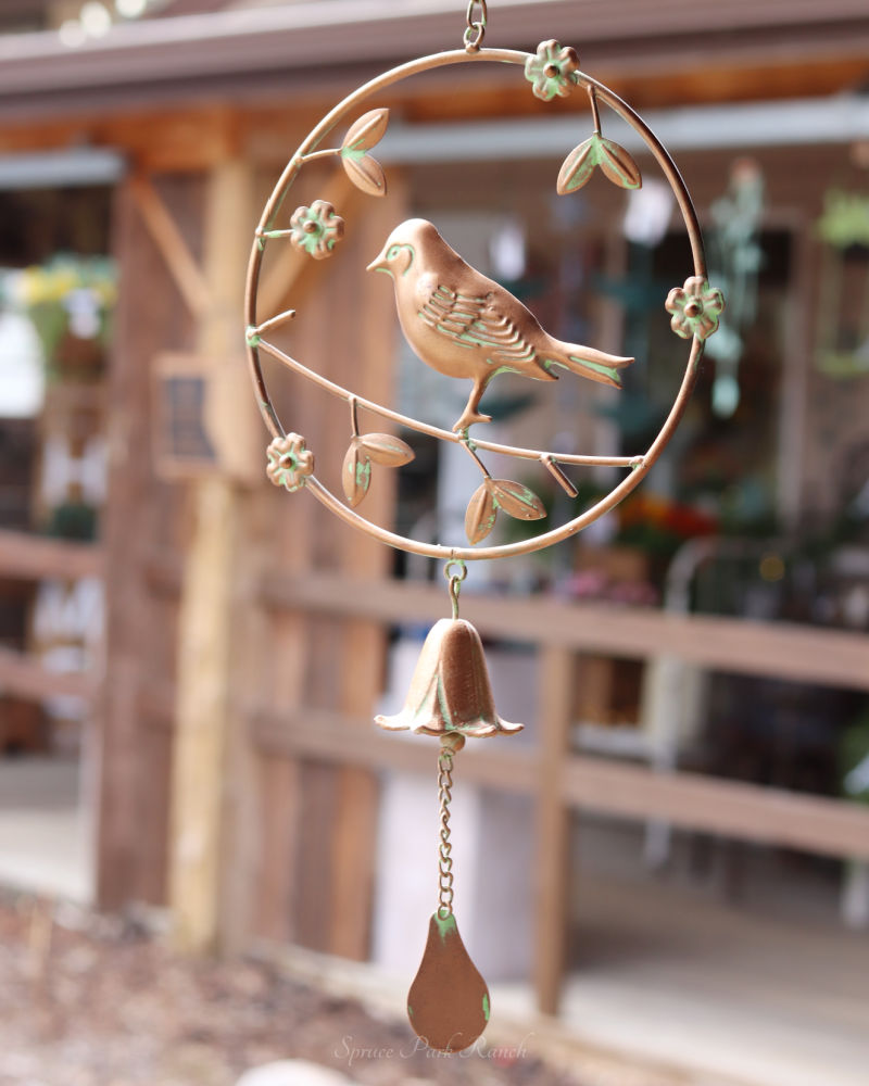 Metal Bird Wind Chime 23"L