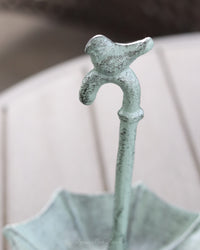 Iron Umbrella With Birds Tabletop Feeder