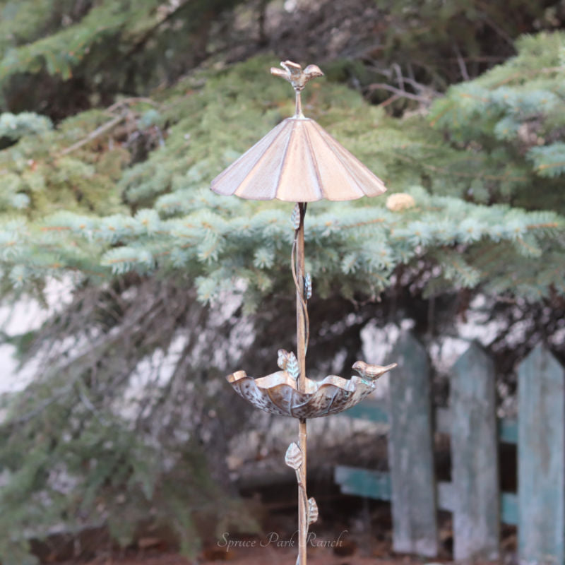 Metal Umbrella Bird Feeder Stake