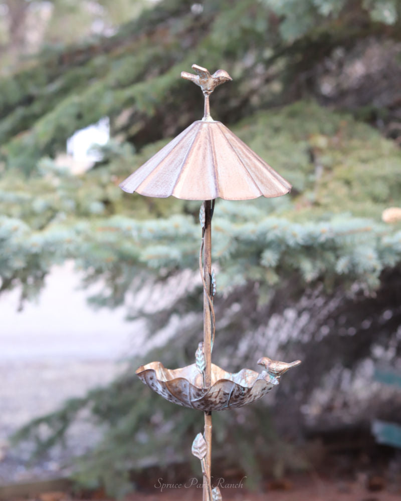 Metal Umbrella Bird Feeder Stake