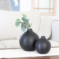 Black Round Metal Vase