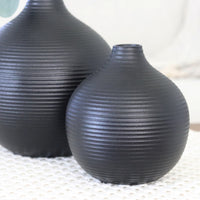 Black Round Metal Vase