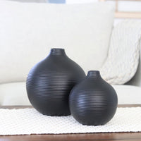 Black Round Metal Vase