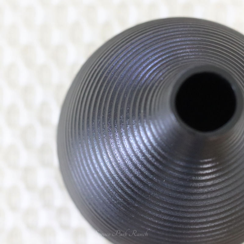 Black Round Metal Vase