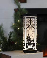 Black and White Winter Scene Cylinder
