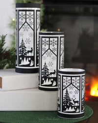 Black and White Winter Scene Cylinder