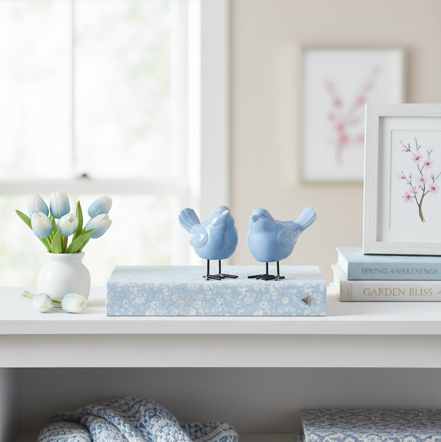 Porcelain Mini Bird Blue
