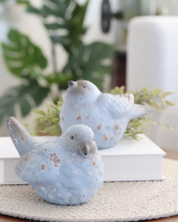 Weathered Blue Terracotta Bird