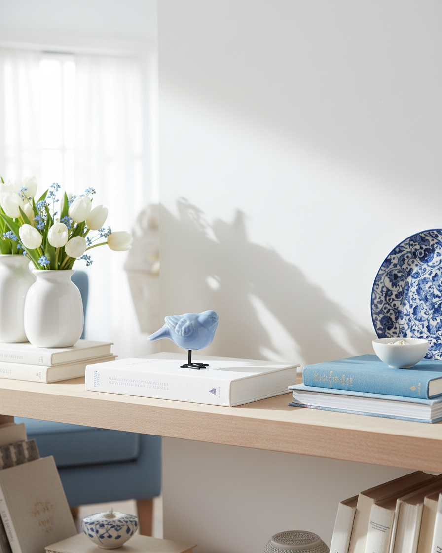 Porcelain Mini Bird Blue