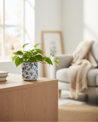 Blue Floral Drop Pot