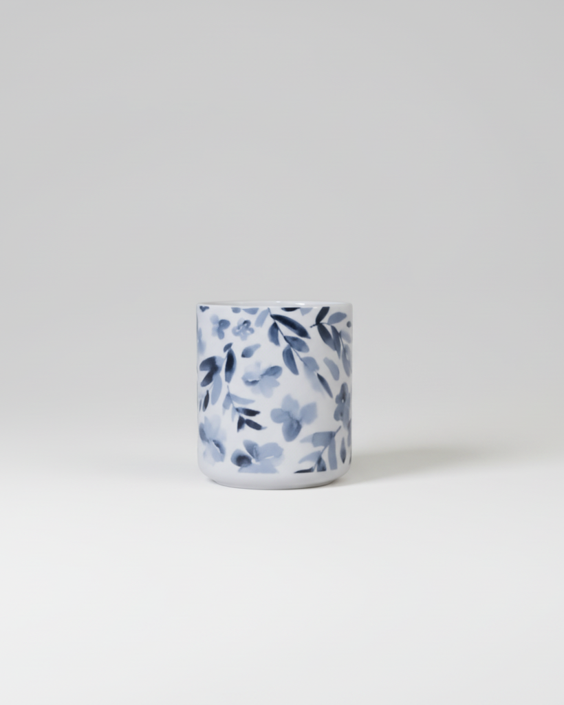 Blue Floral Drop Pot