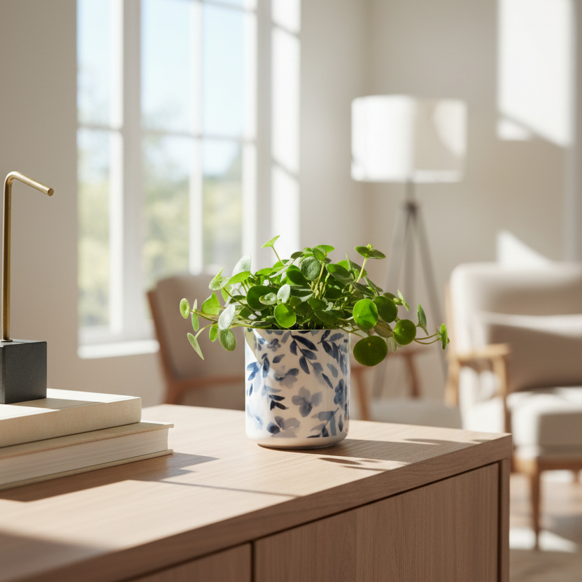Blue Floral Drop Pot