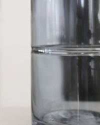 Blue Glass Cylinder Vase with Inlayed Stripes