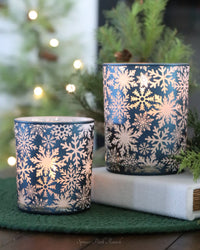 Blue Snowflake Candle Holder