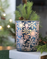 Blue Snowflake Candle Holder