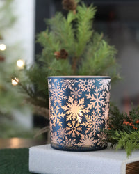 Blue Snowflake Candle Holder