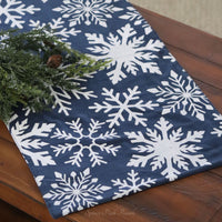 Blue Snowflake Table Runner 56"L