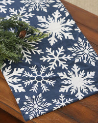 Blue Snowflake Table Runner 56"L