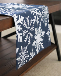 Blue Snowflake Table Runner 56"L