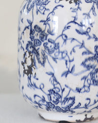 Blue and White Floral Ceramic Bud Vase