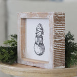 Reversible Snowman and Blueberry Branch Wood Sign