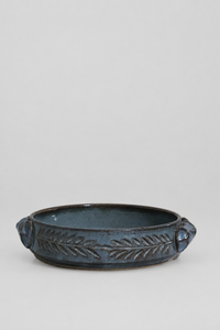 Wheat Design Brie Baker Platter Denim Blue