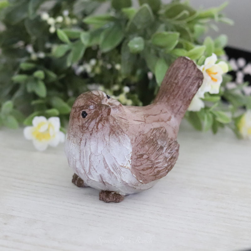 Wood Look Bird Table Decor