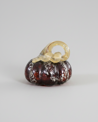 Brown Speckled Handblown Glass Pumpkin