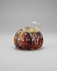 Brown Speckled Handblown Glass Pumpkin