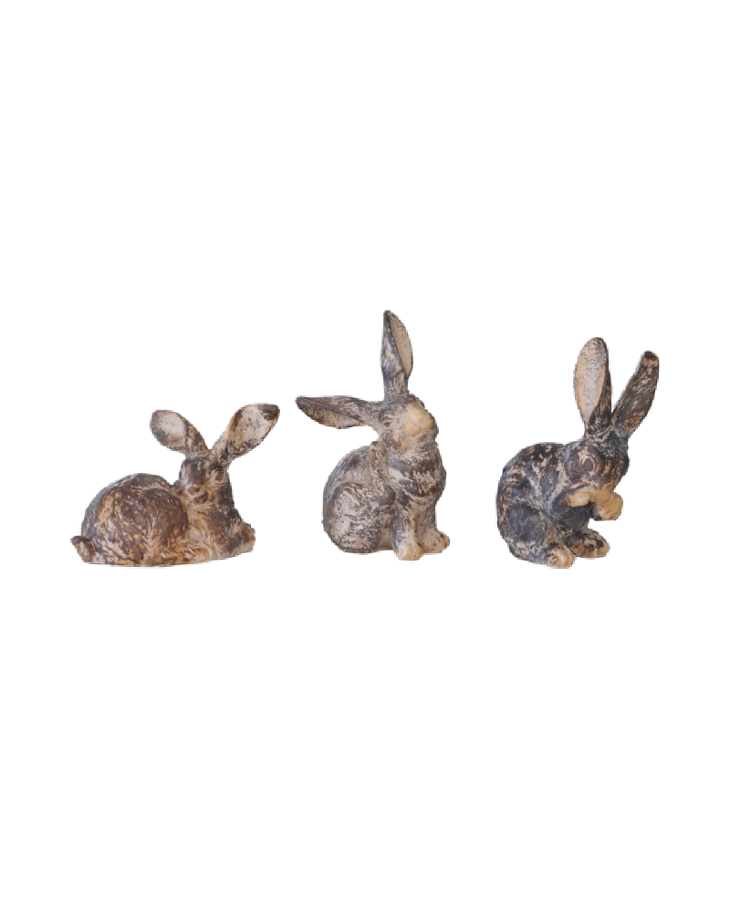 Whitewashed Brown Resin Bunny