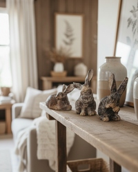 Whitewashed Brown Resin Bunny