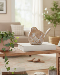 Brown Resin Botanical Bird