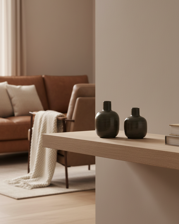 Brown Narrow Neck Porcelain Vase