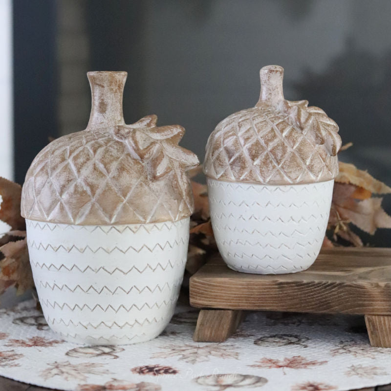 Brown and Tan Resin Acorn