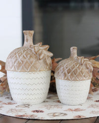 Brown and Tan Resin Acorn