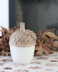 Brown and Tan Resin Acorn
