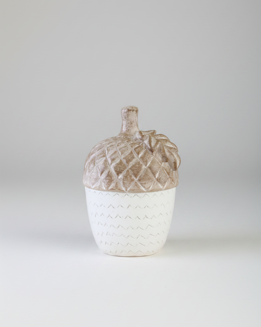 Brown and Tan Resin Acorn