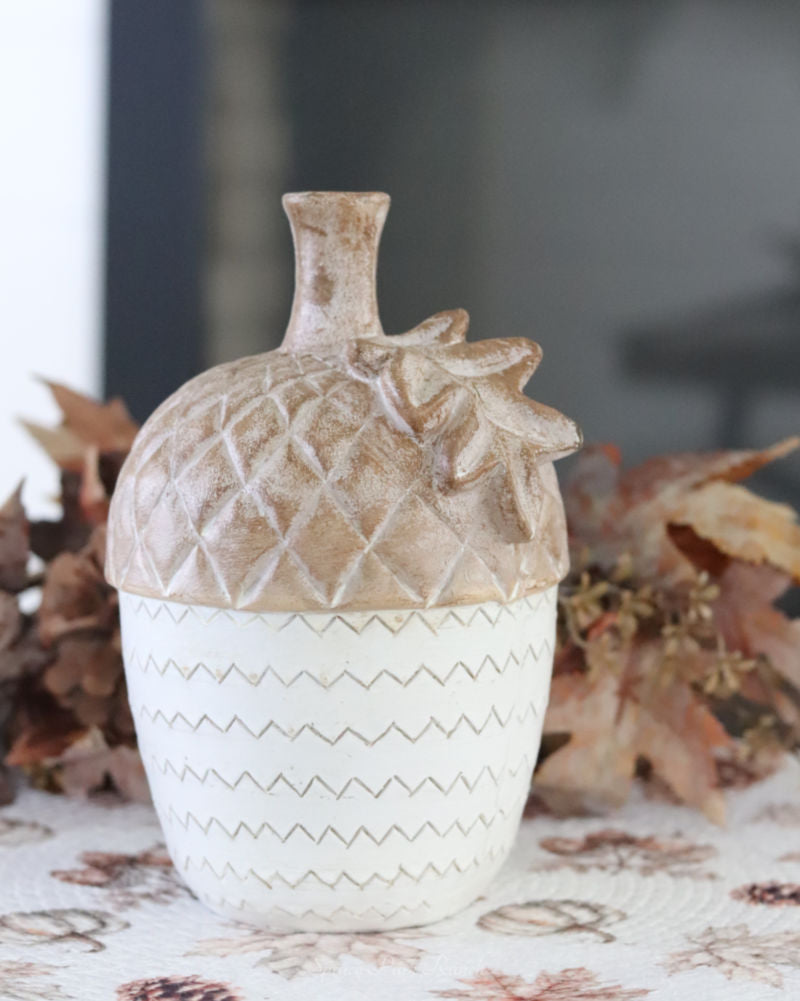 Brown and Tan Resin Acorn