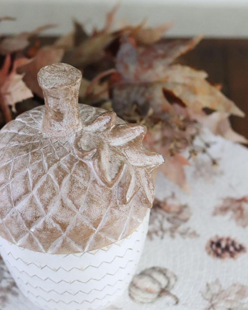 Brown and Tan Resin Acorn