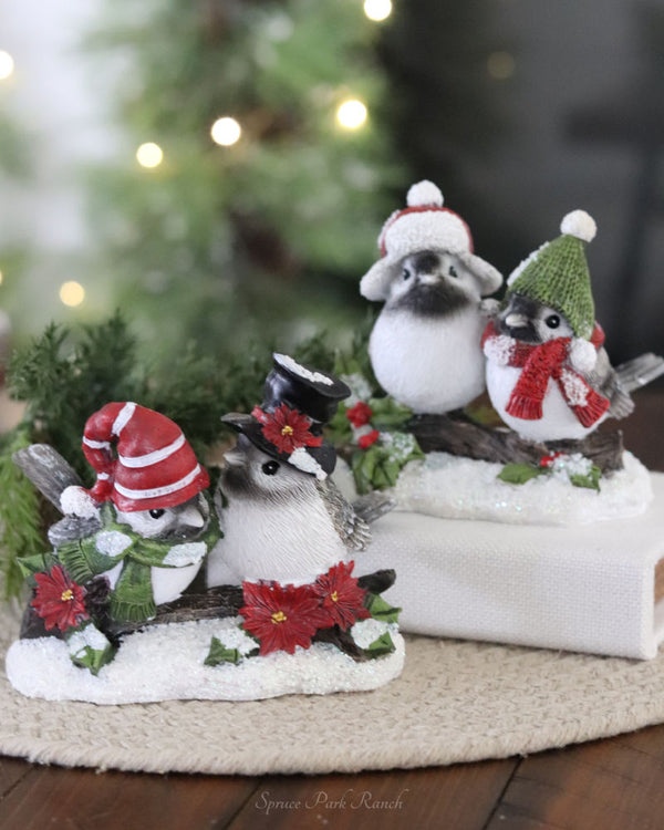 Bundled Up Bird Couple