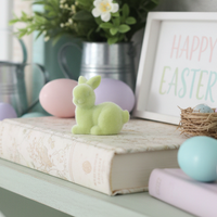 Mini Light Green Moss Flocked Bunny