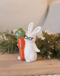 Bunny With Glasses Figurine