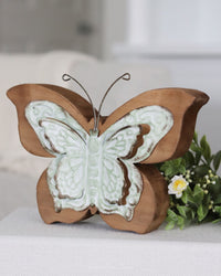 Wood and Metal Butterfly Sitter